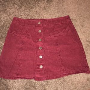 Button up maroon skirt